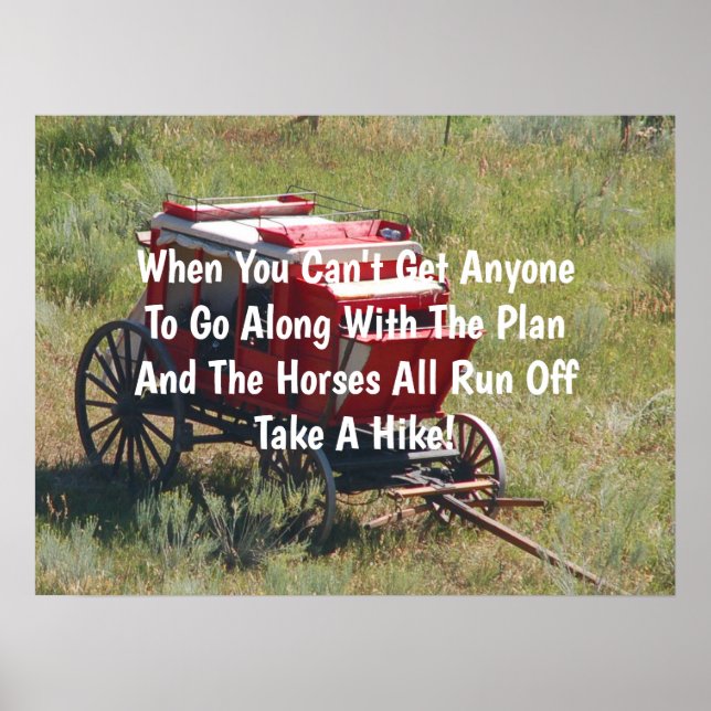 Red Stagecoach Funny Poster (Framsidan)