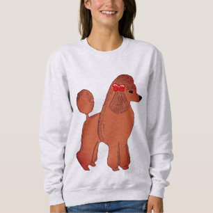 Red Standard Pudel med Bow Women's Sweatshirt T Shirt