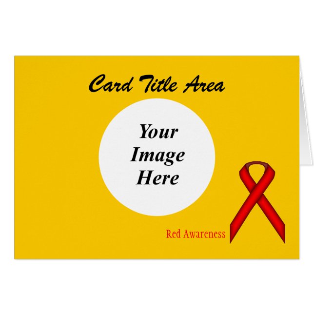 Red Standard Ribbon Template by Kenneth Yoncich Hälsningskort (Framsidan Horizontal)