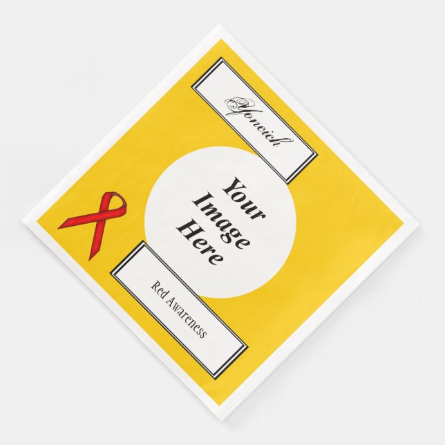 Red Standard Ribbon Template by Kenneth Yoncich Pappersservett (Hörn)