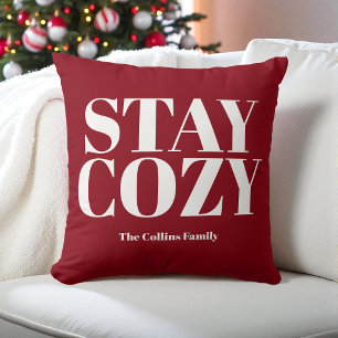 Red Stanna Mysigt Festive Typography White Family Kudde