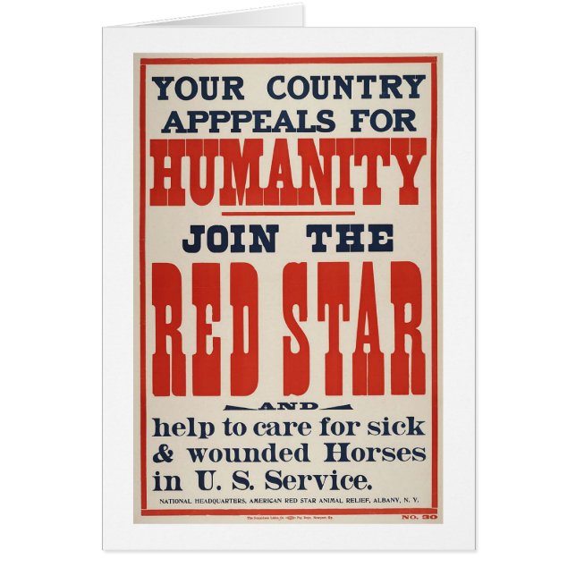 Red Star 1918 Hälsningskort (Framsidan)