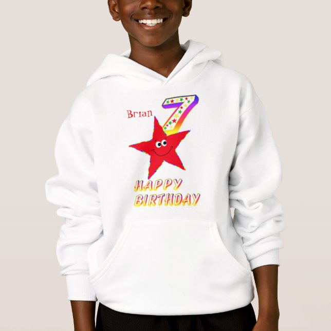 Red Star 7:e Birthday Shirt Tee (Framsida)
