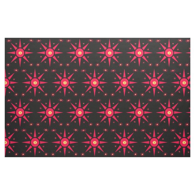 Red Star Abstrakt Fabric Tyg (Fat Quarter)