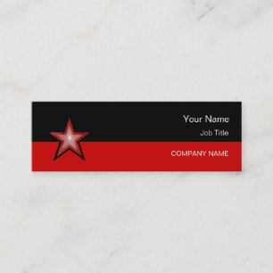 Red Star affärskort Red black smala Mini Visitkort