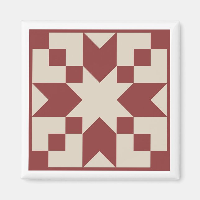 Red Star Barn Quilt Magnet (Framsidan)