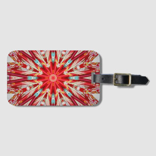 Red Star Burst Effect Mandala Bagagebricka