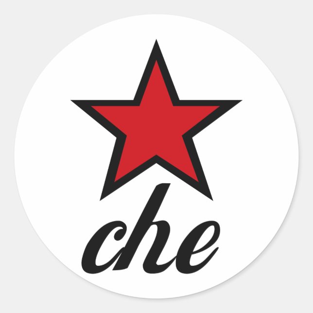 Red Star Che Guevara! Runt Klistermärke (Framsida)