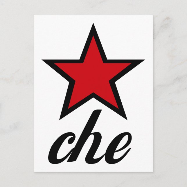 Red Star Che Guevara! Vykort (Framsida)