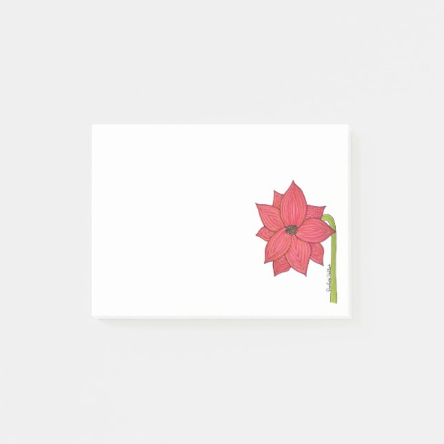 Red Star Flower Post-it Block (Framsida)