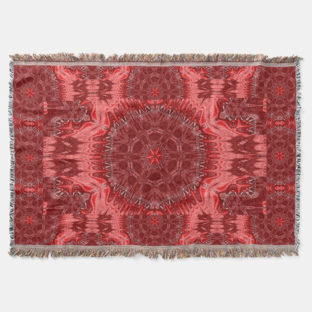 Red Star Flower Tapestry Filt (Framsidan)