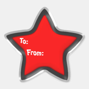 Red Star Gift Märkre Stjärnformat Klistermärke