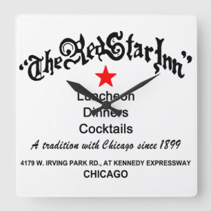 Red Star Inn Restaurant, Chicago, IL Fyrkantig Klocka