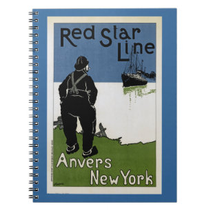 Red Star Line Anteckningsbok Med Spiral
