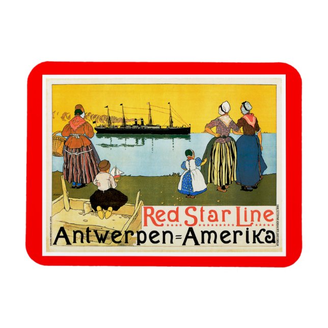 Red Star Line ~ Antwerpen-Amerika Magnet (Horisontell)