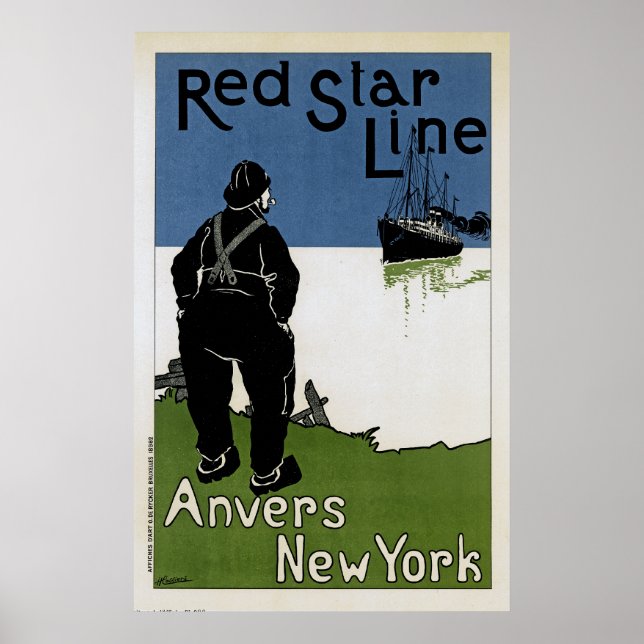Red Star Line ~ Anvers-New York Poster (Framsidan)