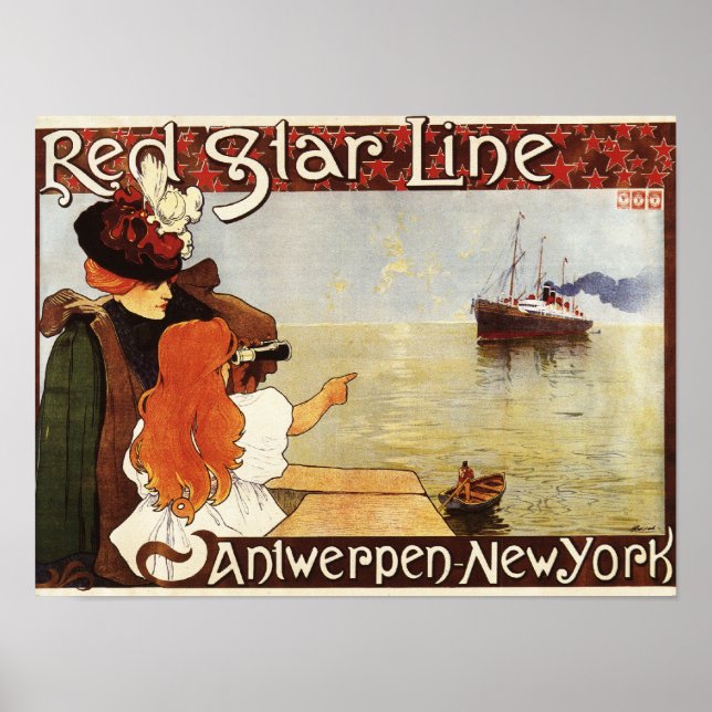 Red Star Line Cruises till New York Promo Poster (Framsidan)