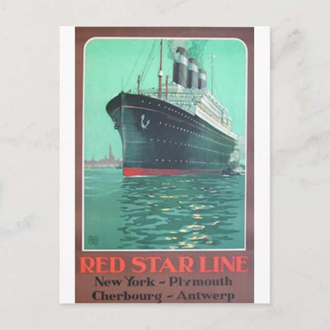 Red Star Line Titanic old Annons Vykort (Framsida)