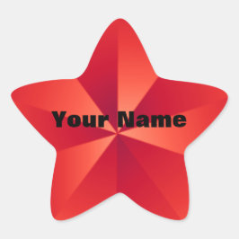 Red Star Metalic See Anpassningsbar Stickers Stjärnformat Klistermärke