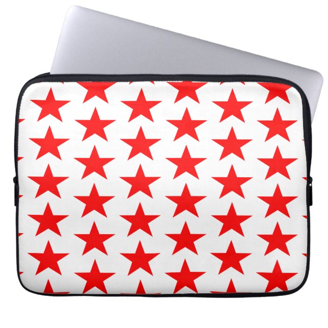 Red Star Mönster Laptop Fodral (Framsidan)