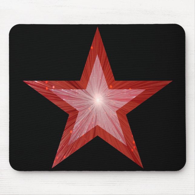 Red Star moussepad black Musmatta (Framsidan)