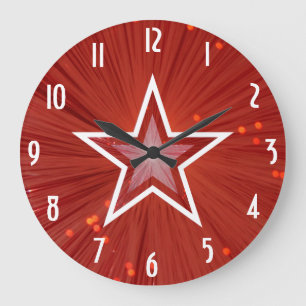 Red Star "Numbers"-klocka runt Stor Klocka