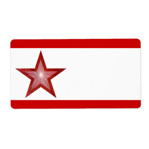 Red Star rand etikett, vit, vit, vit Fraktsedel