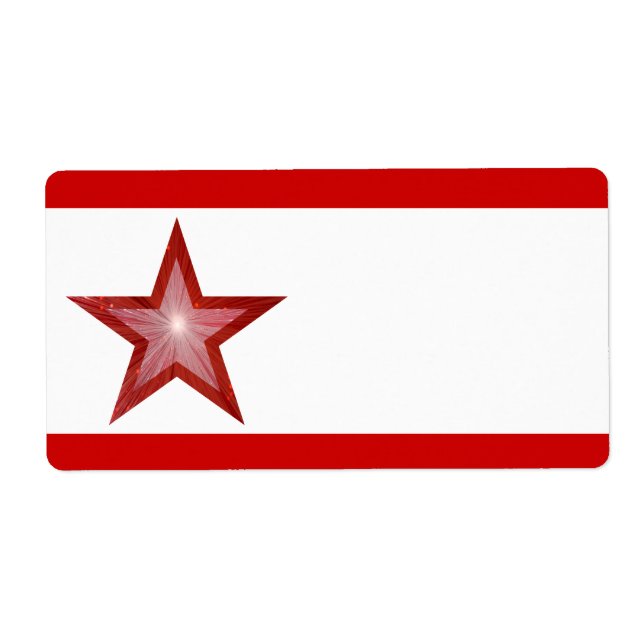 Red Star rand etikett, vit, vit, vit Fraktsedel (Framsidan)