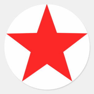 Red Star Round Sticker Runt Klistermärke
