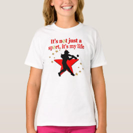 RED STAR SOFTBALL ÄR MY LIFE DESIGN T-SHIRT