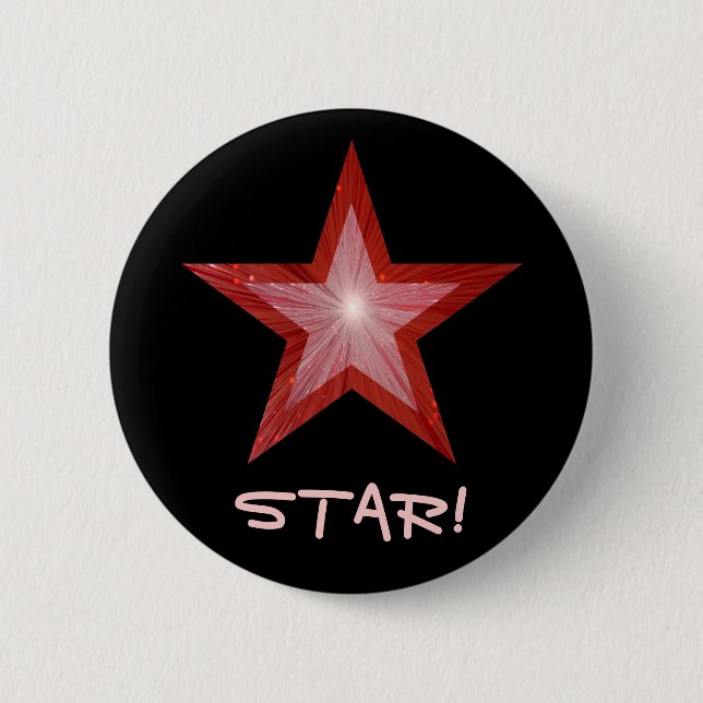 Red Star 'STAR!'-knapp svart! Knapp (Framsida)