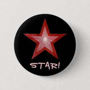 Red Star 'STAR!'-knapp svart! Knapp