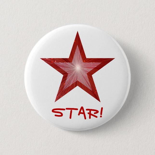 Red Star 'STAR!'-knapp vit! Knapp (Framsida)