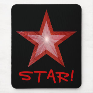 Red Star "STAR"! mousserande svart Musmatta