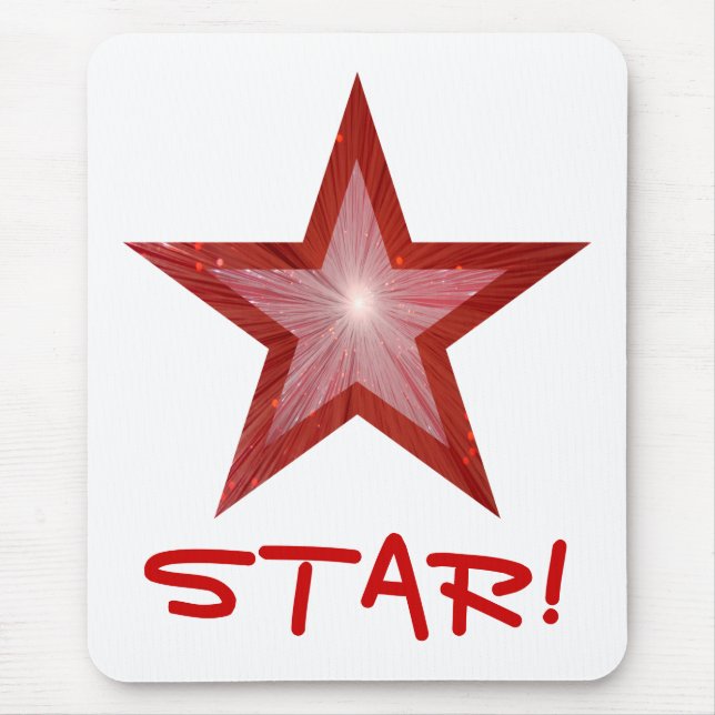 Red Star "STAR"! mousserande vit Musmatta (Framsidan)