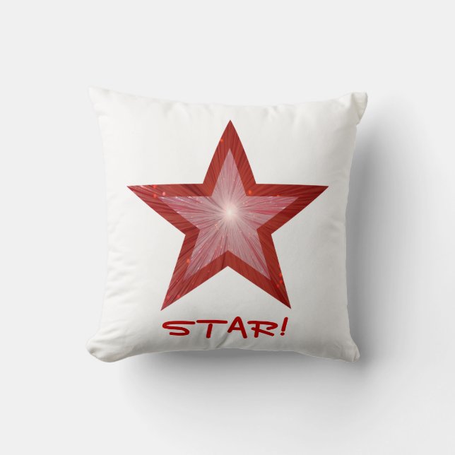 Red Star "STAR", vit dekorativ kudde! Kudde (Framsida)