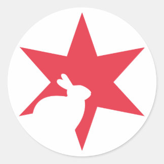 Red Star Sticker Runt Klistermärke