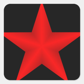 Red Star Sticker Sticker Sticker Fyrkantigt Klistermärke