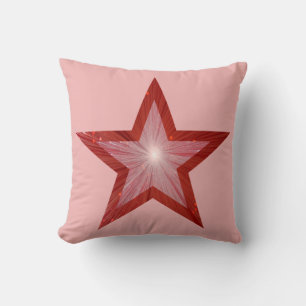 Red Star-utskriven dekorativ kudde2-rosa Kudde