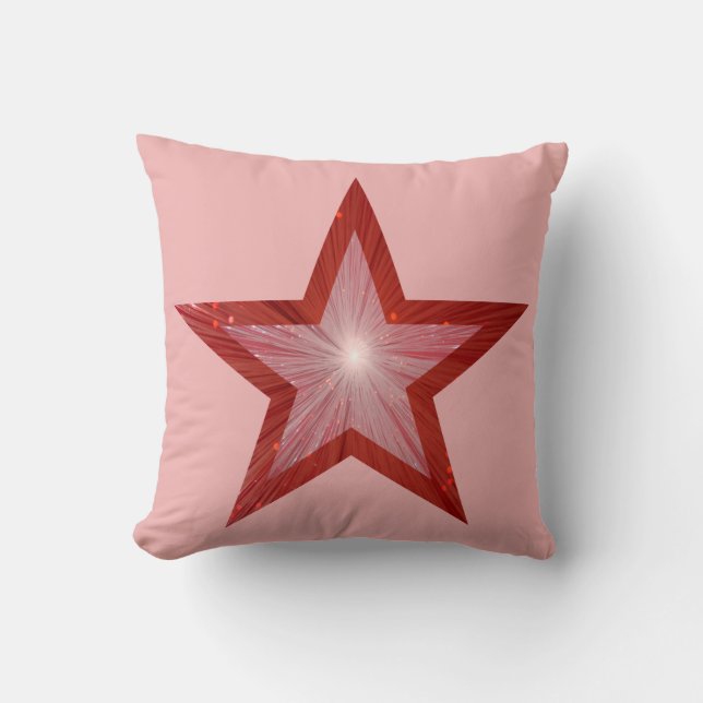 Red Star-utskriven dekorativ kudde2-rosa Kudde (Framsida)