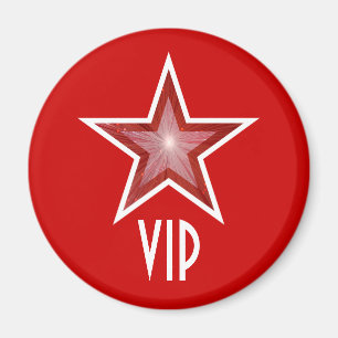 Red Star VIP-kylskåp, rund röd Magnet