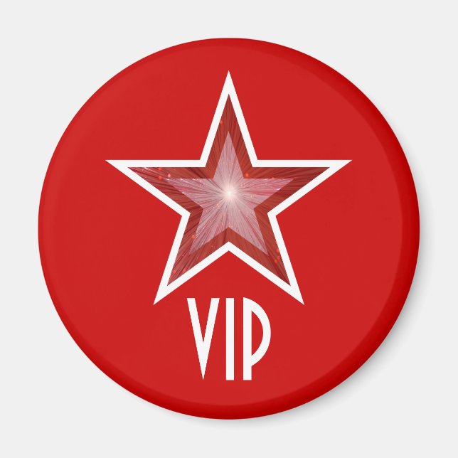 Red Star VIP-kylskåp, rund röd Magnet (Framsidan)