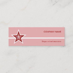Red Star White Line affärskort rosa smala Mini Visitkort