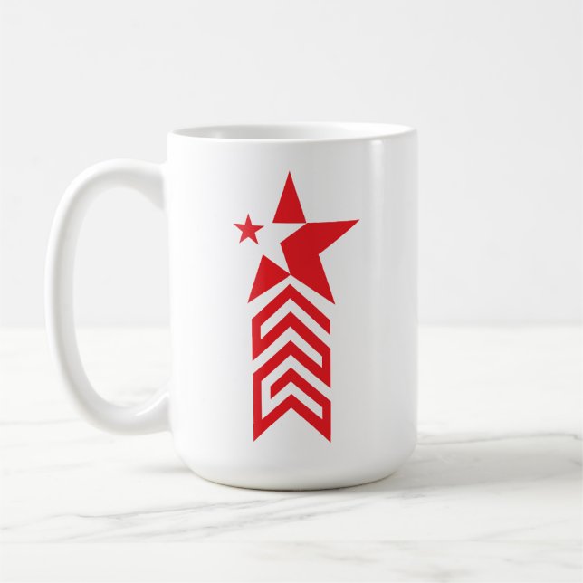 Red Star with Chevron Arrows Kaffemugg (Vänster)