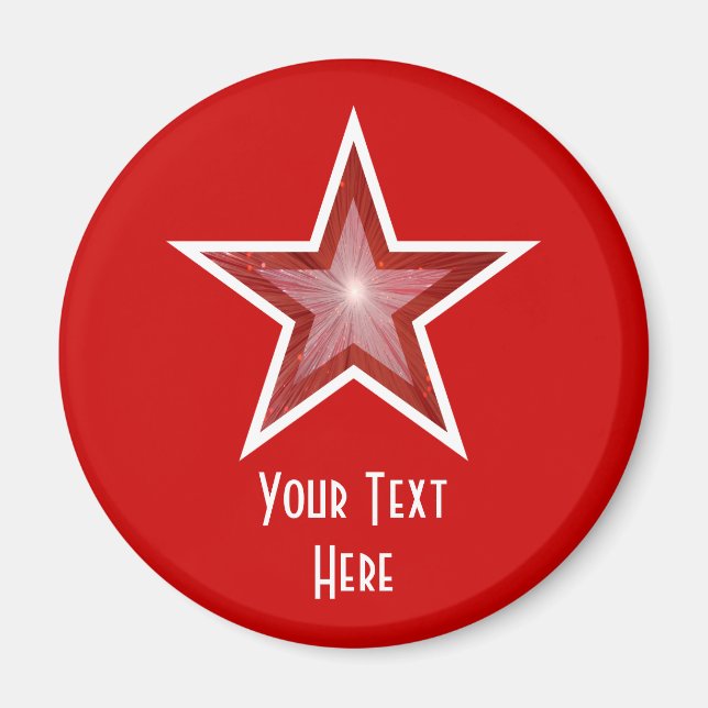 Red Star 'Your Text'-kylskåp, magnet red (Framsidan)