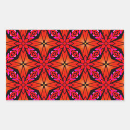 Red Starburst Design Rektangulärt Klistermärke