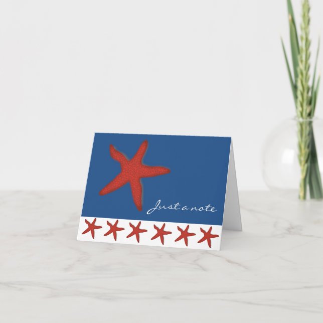 Red Starfish Note Card Anteckningskort (Framsida)
