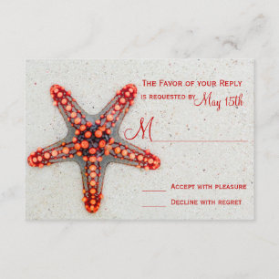 Red Starfish Sand Beach Destination Wedding OSA Kort