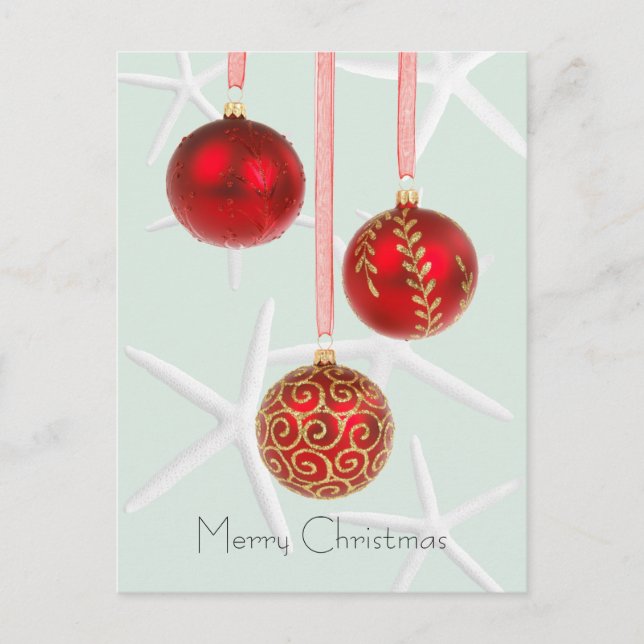 Red Starfish Tropical jul Postcards Helg Vykort (Framsida)