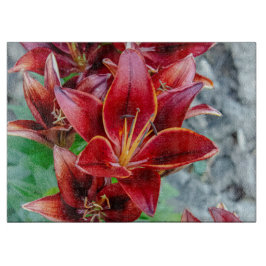 Red Stargazer Lily Flower, Canadian Photography